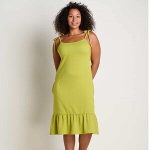 XL Lime Toad & Co Dandelion Midi Dress Organic Cotton NWT